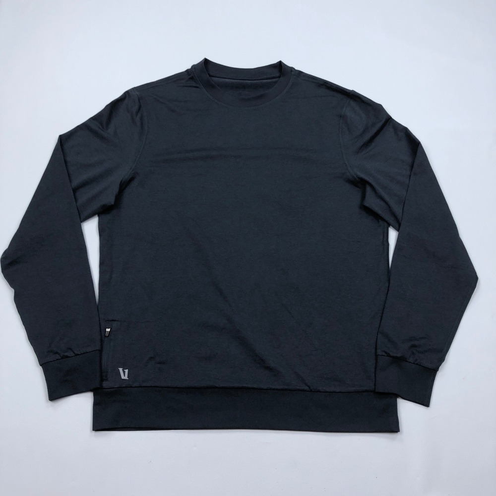Vuori Ponto Performance Crew Gray Heather DreamKnit Pullover V224 Mens L